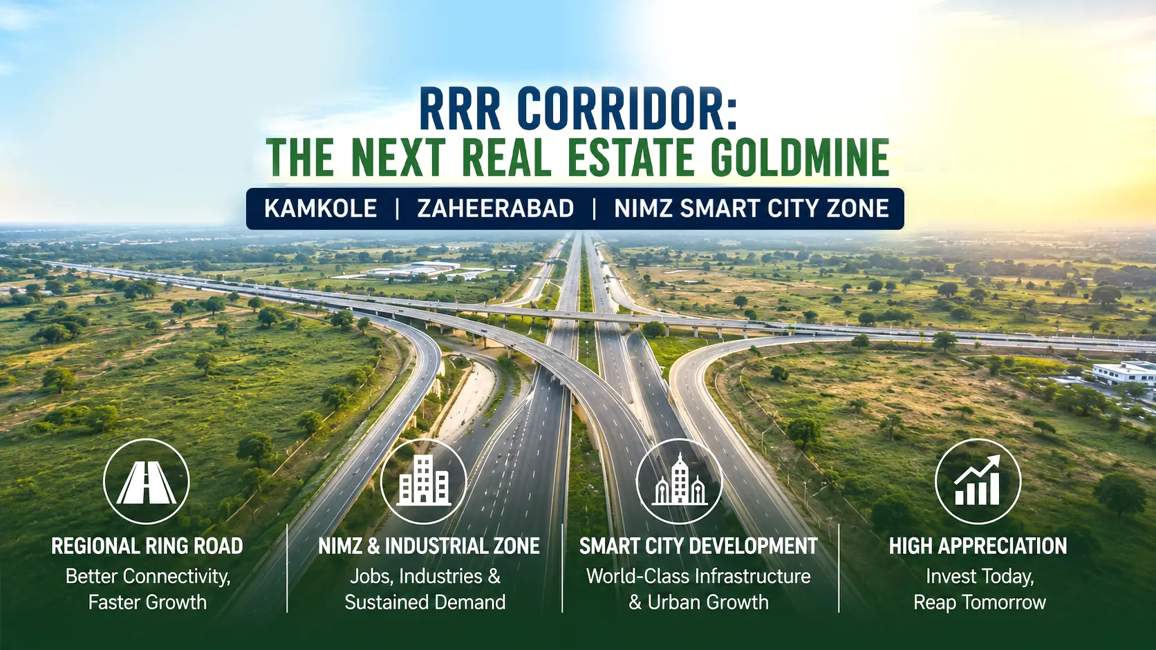 How the RRR Corridor Will Skyrocket Plot Prices Near Kamkole, Zaheerabad & the NIMZ Smart City Zone